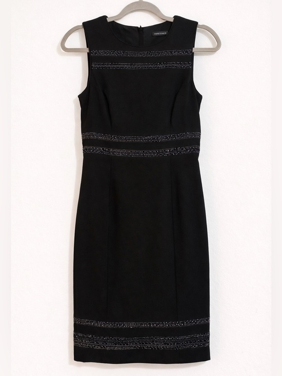 White House Black Market Dresses & Skirts - White House Black Market Sleeveless Black Tweed-Trim Sheath Dress